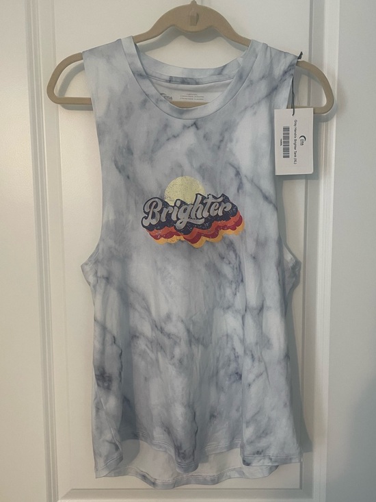 ZYIA Tops - NWT Zyia Gray Hendrix Tie Dye Brighter Tank Sz XL